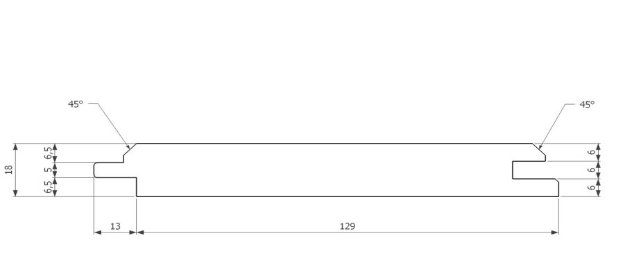Vuren | thermisch gemodificeerd | 1.8 x 14.5 x 270cm glad geschaafd