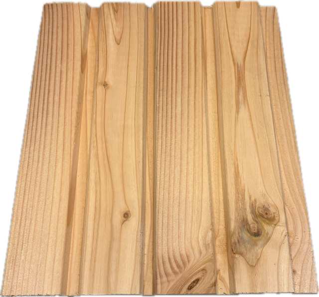 Douglas Rhombus Grooved Profiel 26x140 mm Gedroogd en Geschaafd