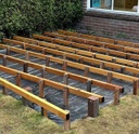 Hardhout onderconstructie vlonder op paaltjes