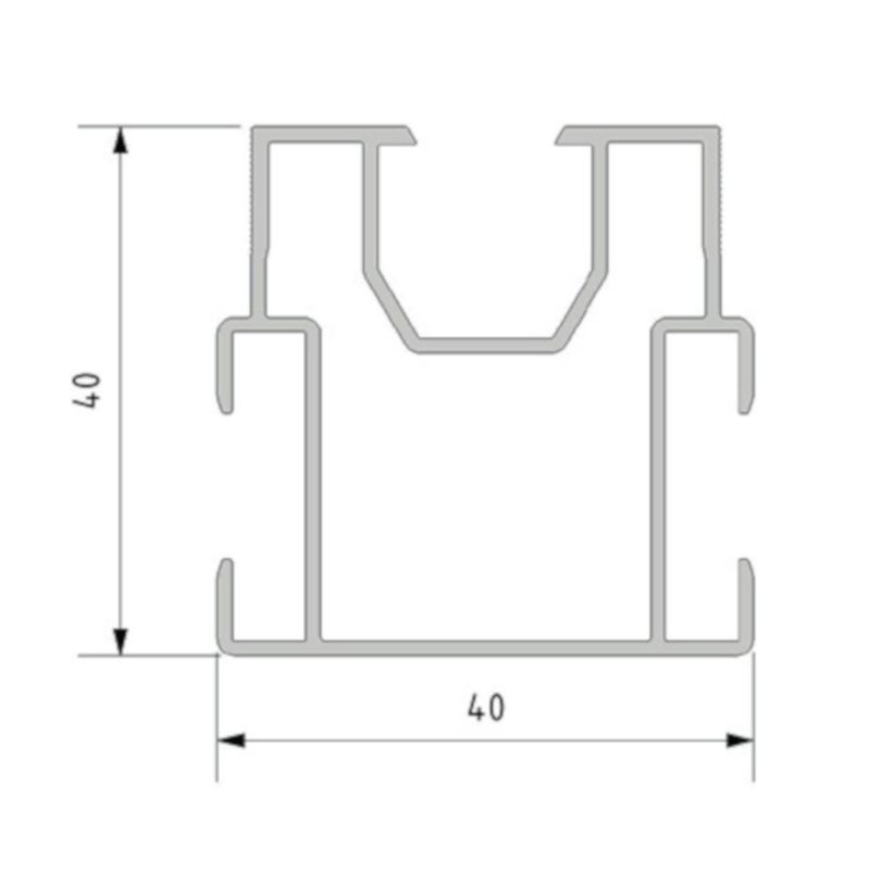 Python rail 40mm hoog inclusief clips | lengte 400cm