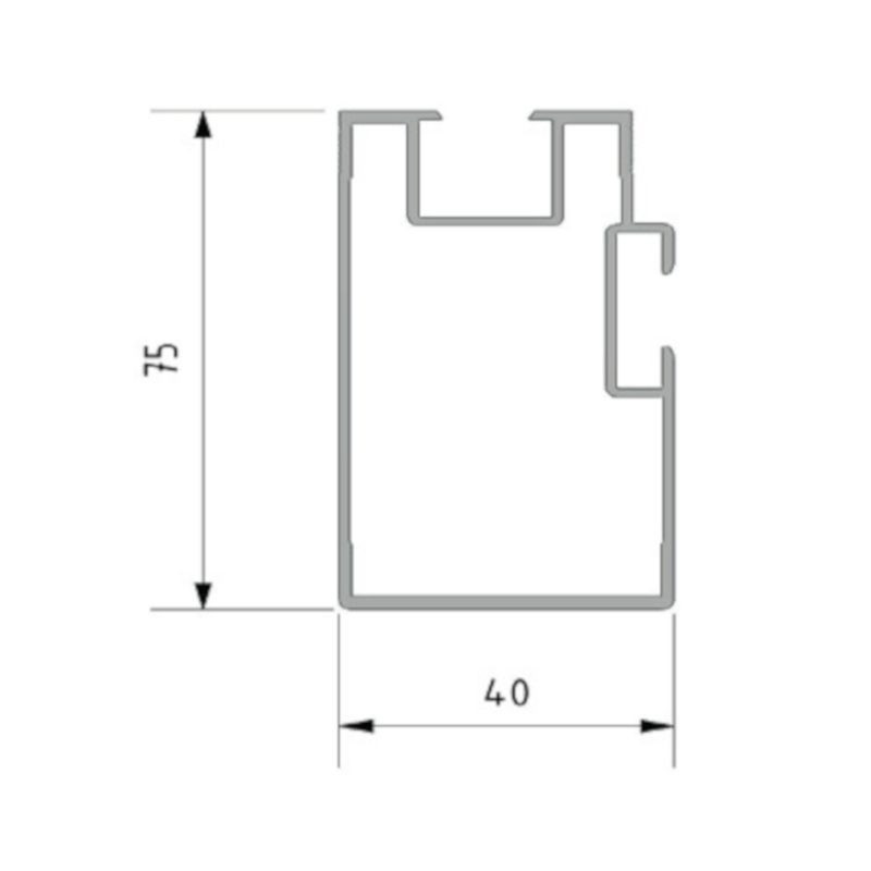Python rail 75mm hoog inclusief clips | lengte 400cm