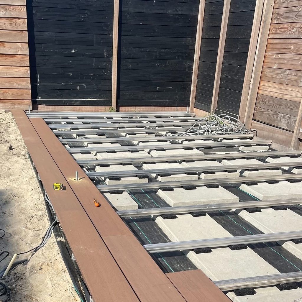 Python rail 25mm hoog inclusief clips | Overspanning max. 40cm &amp; lengte 400cm