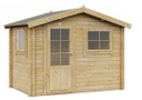 Blokhut 28mm | 280 x 180cm Zadeldak | compleet geleverd