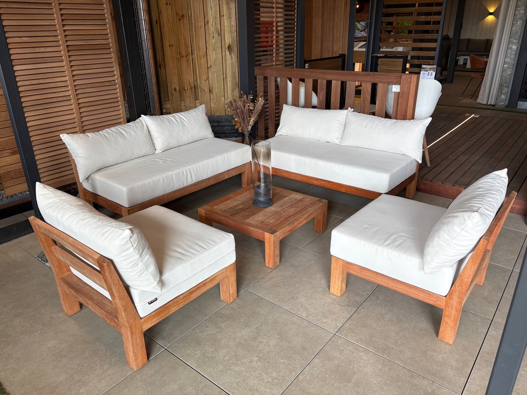 Hardhouten Lounge set | 6 delige set | opstelling 1
