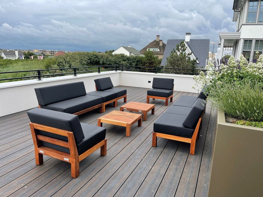 Hardhouten Lounge set | 3 delige set | opstelling 2