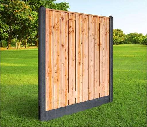 Hout &amp; Beton schutting incl. plaatsing | Basic onderplaat