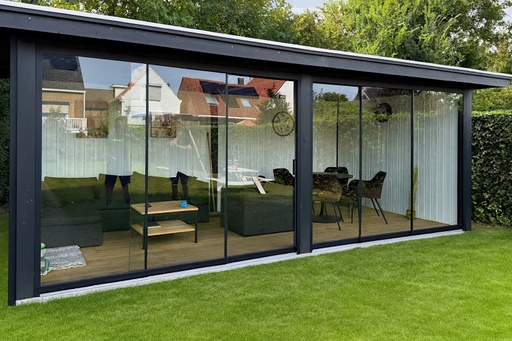Basic glazen schuifwand | 4 rail | breedte 310 t/m 394cm