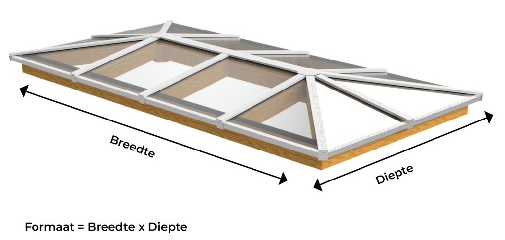 Lichtstraat Schilddak | 2 uitvoeringen &amp; diverse maten