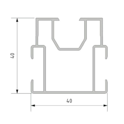 [600012] Python rail 40mm hoog &amp; 4000mm lang