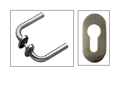 [UIT-81] Deurkruk RVS met rozetten